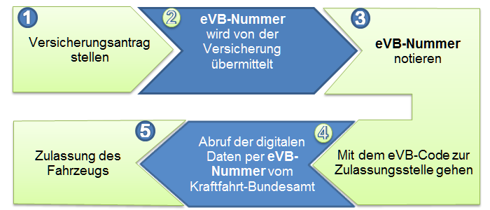 eVB-Nummer brantragen Infografik zum Ablauf des Antrags der eVB-Nummer